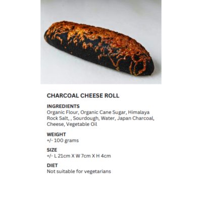 REALBREAD-CHARCOAL CHEESE ROLL 100G