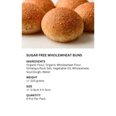 REALBREAD-WHOLEWHEAT BUNS 220G
