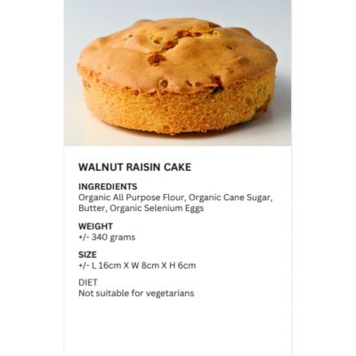 REALBREAD-WALNUT RAISIN CAKE 340G
