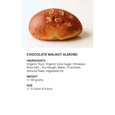 REALBREAD-CHOCOLATE WALNUT ALMOND BUN 90G